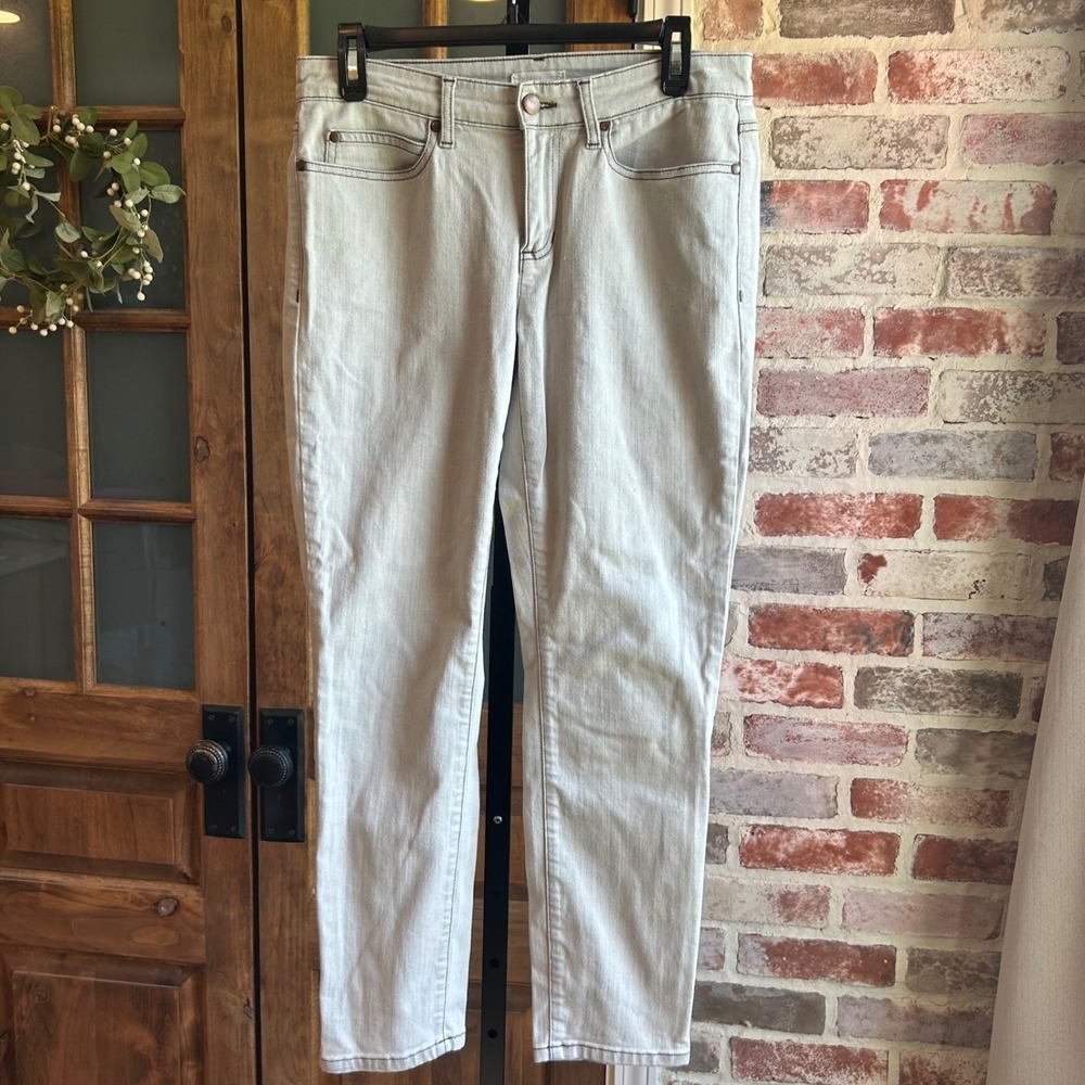 Eileen‎ Fisher Slim Jeans Womens 6 Gray Organic Cotton Stretch Denim Mid Rise